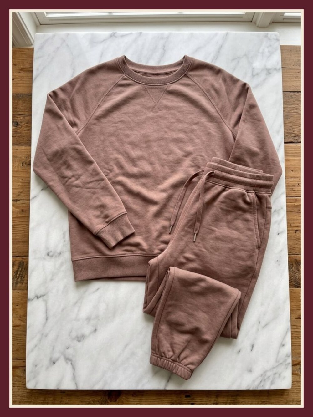 Womens 2 Piece Lounge Set French Terry Sweatshirt Joggers